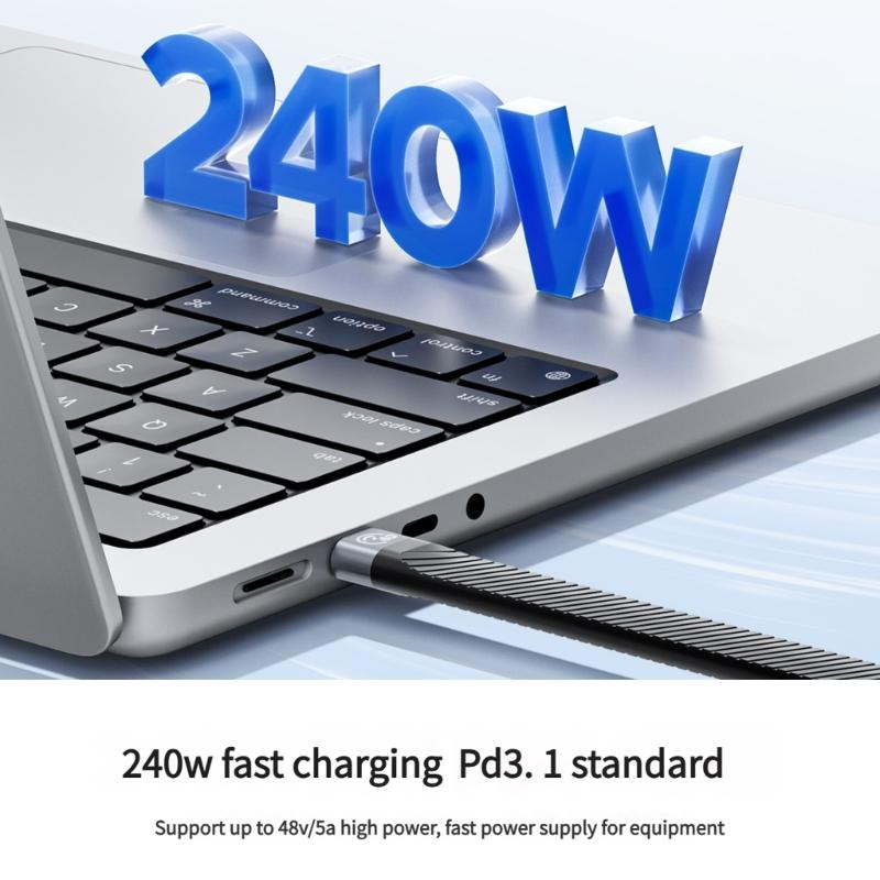 Portable USB C Keychain Charging Cord 10Gbps Data Transfer 8K/4K Display Universal Compatibility for Laptops Phones