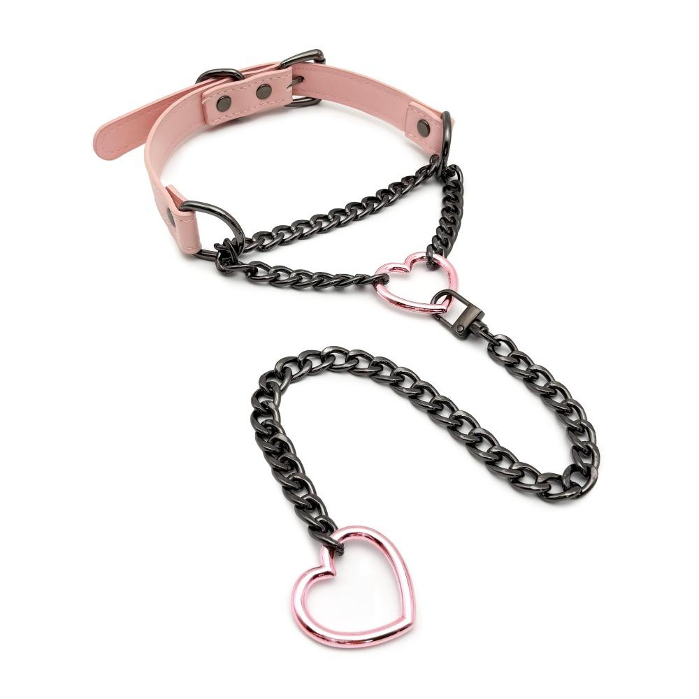 Love Collar Necklace Men's and Women's Flirting Chain Heart Lock Pendant Neck Strap Clavicle Chain