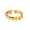 1/3PCS Adjustable Full Circle Hollow Heart-Shaped Open Cuff Ring Stainless Steel Jewelry Irregular Stackable Rings For Women