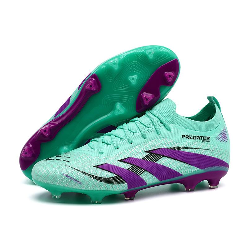 Middle Help Football Shoes Boys and Girls Adolescent Students AG Nails Flying Woven Leather Foot Training Sports Shoes