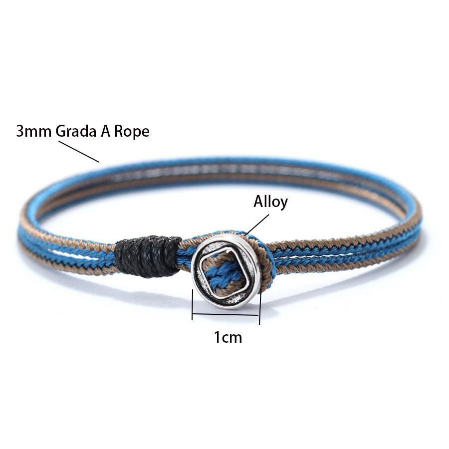 Noter Grade A 3mm Rope Bracelet For Men Handmade Braided Macrame Braclet Retro Leisure Pulseira Outdoor Cool Biker Accessories