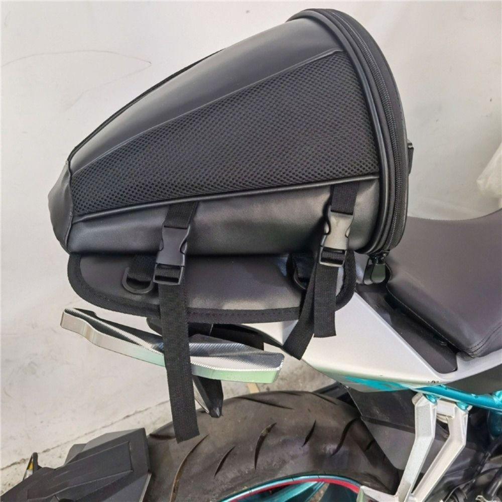 Waterproof Rear Seat Strap Bag Durable Back Seat Carry Luggage Bag Motorcycle Tail Bag  Saddle
