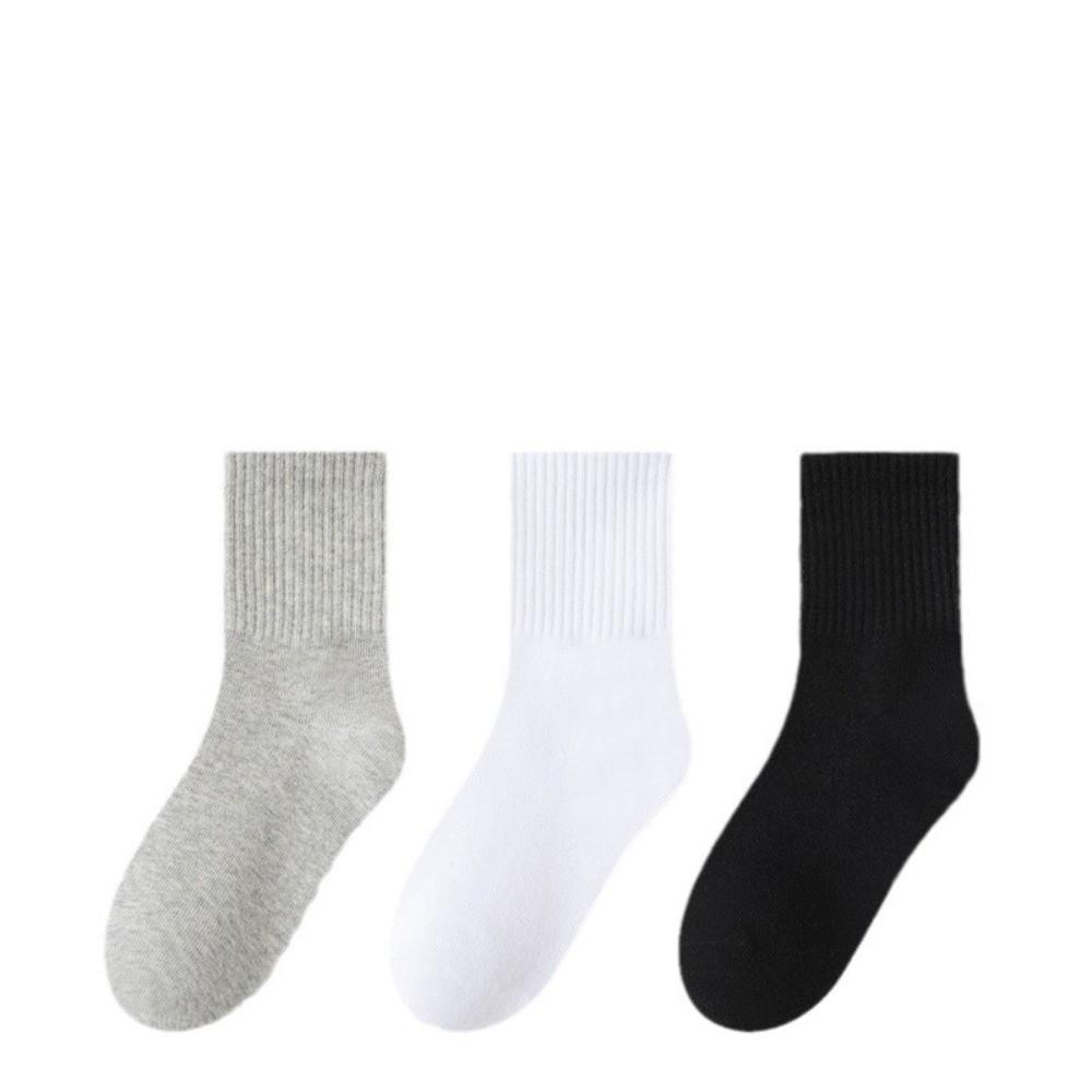 3pairs Soft Breathable Cotton Socks 3 Pairs Sport Socks Comfortable Middle Tube Socks For 2-12Y