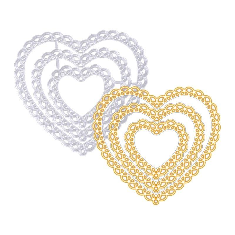 Handmade DIY Openwork Heart Cutting Die Carbon Steel Cuts for Decor Card