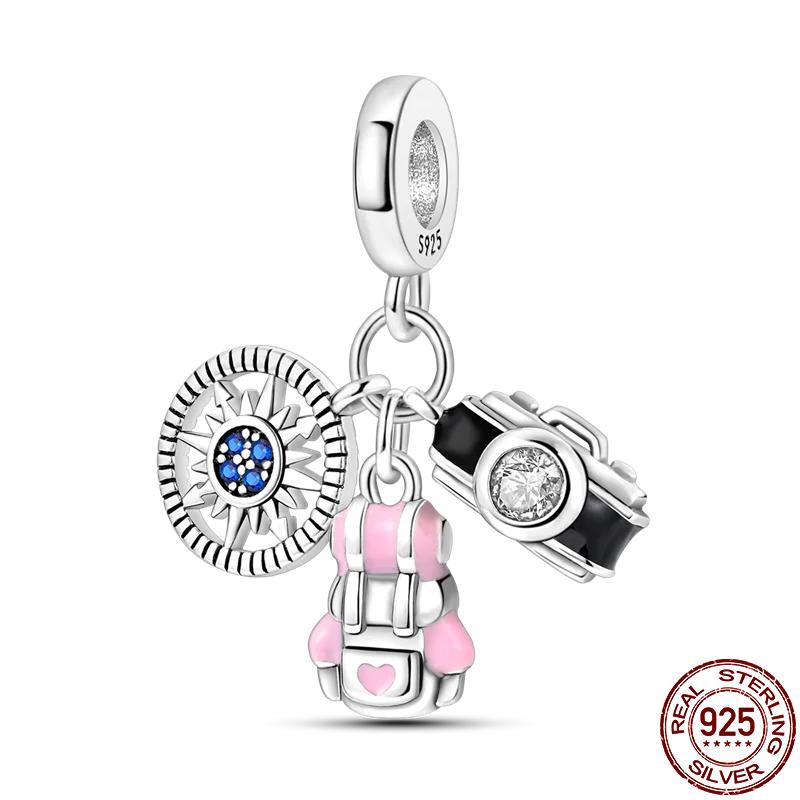 Copper Couple Lovers Sisters The Swing Pendant Charms Fit Original Bracelet Diy Bead Women Jewelry Gift