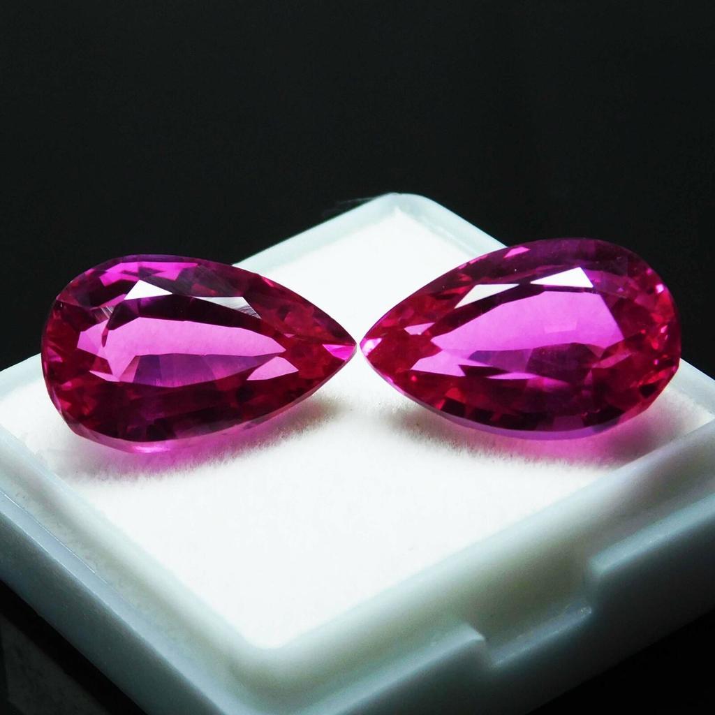 16 Ct Natural Tourmaline Pink CERTIFIED Loose Gemstone PEAR Shape Pair