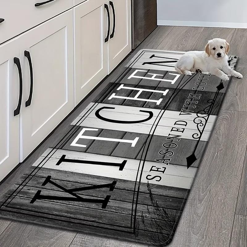 American Retro Coffee Cup Letter Long Carpet, Kitchen Area Rug, Laundry Room Entrance Corridor Long Decorative Foot Mat