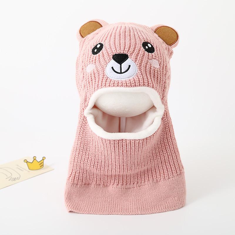 Baby Hat Scarf Integrated Hat Winter Warm Thickened Knitted Ear Hat Cute Super Cute Boys and Girls Wool Hat