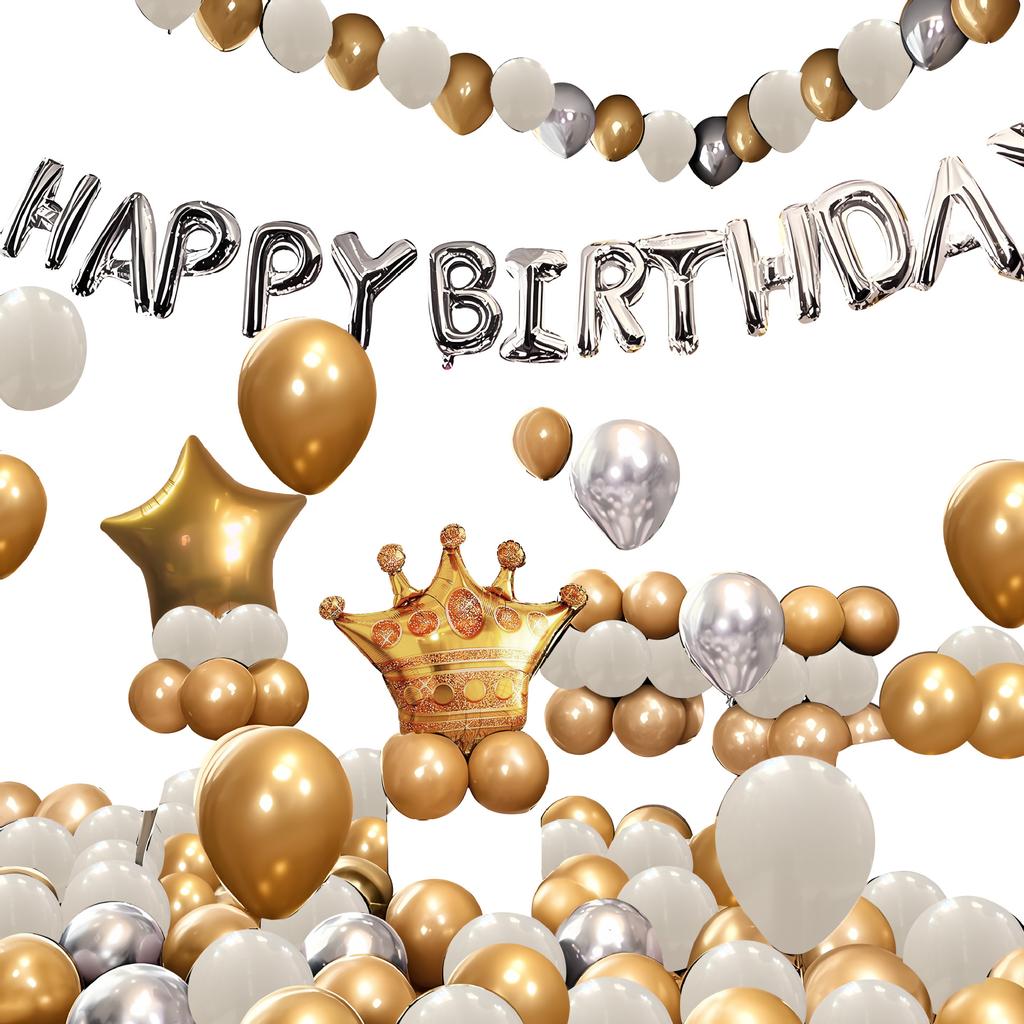 Set Birthday Balloon Party Decorations Scene Arrangement Background Wall Decoration Supplies Premium Package