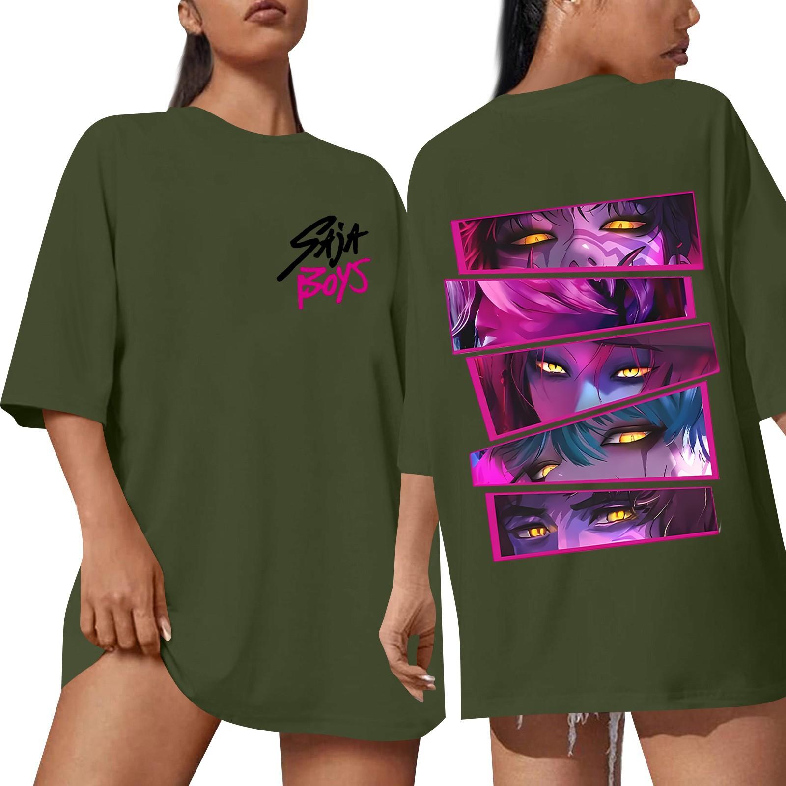 

Женская футболка с круглым вырезом, с коротким рукавом, повседневный свободный топ XL