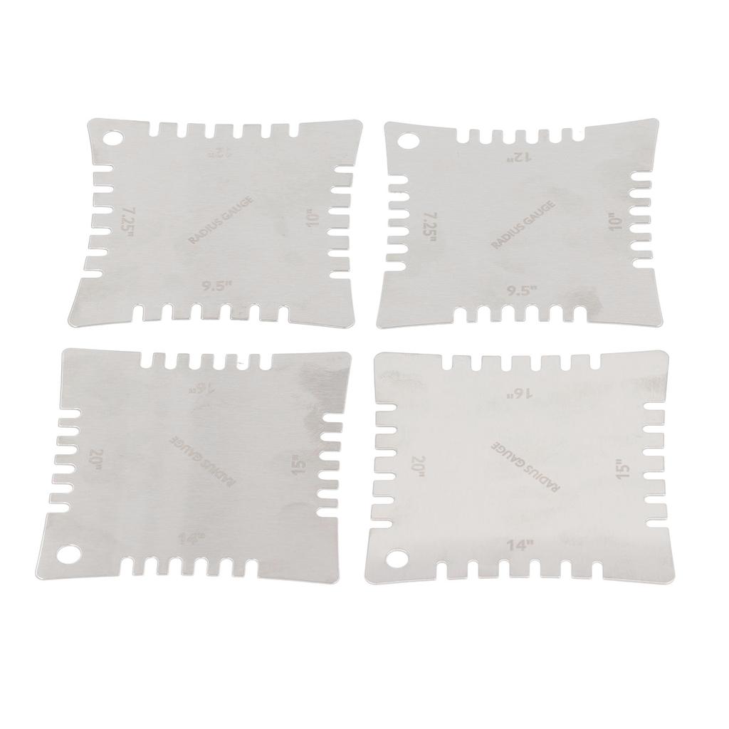 4Pcs Guitar Notched Radius Gauge Set Stainless Steel Fingerboard Ruler Fretboard Measuring Luthier