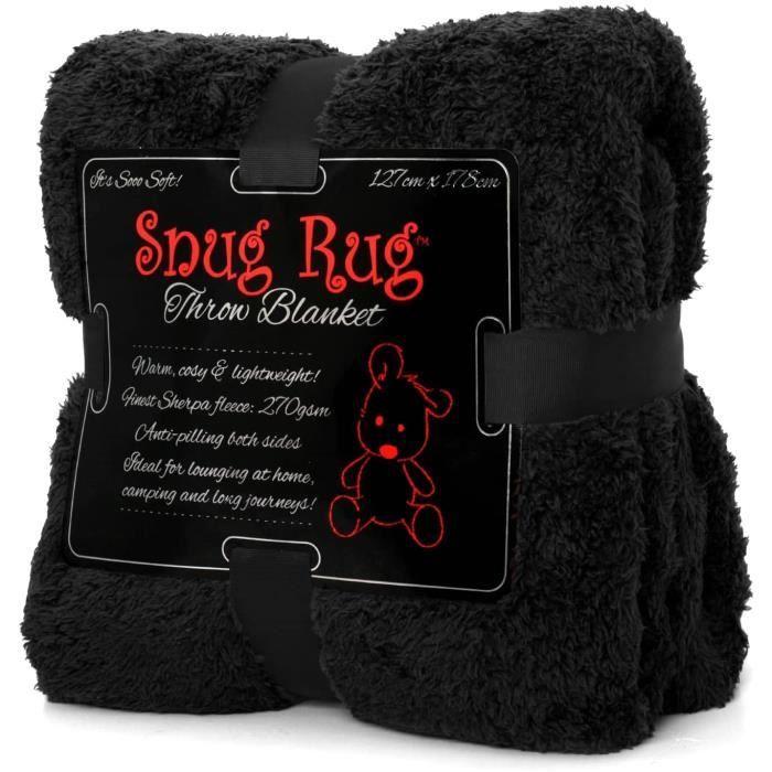 Snug Rug Sherpa Couverture - Plaid De Luxe - 127 X 178 Cm - 270 G/m²- Noir