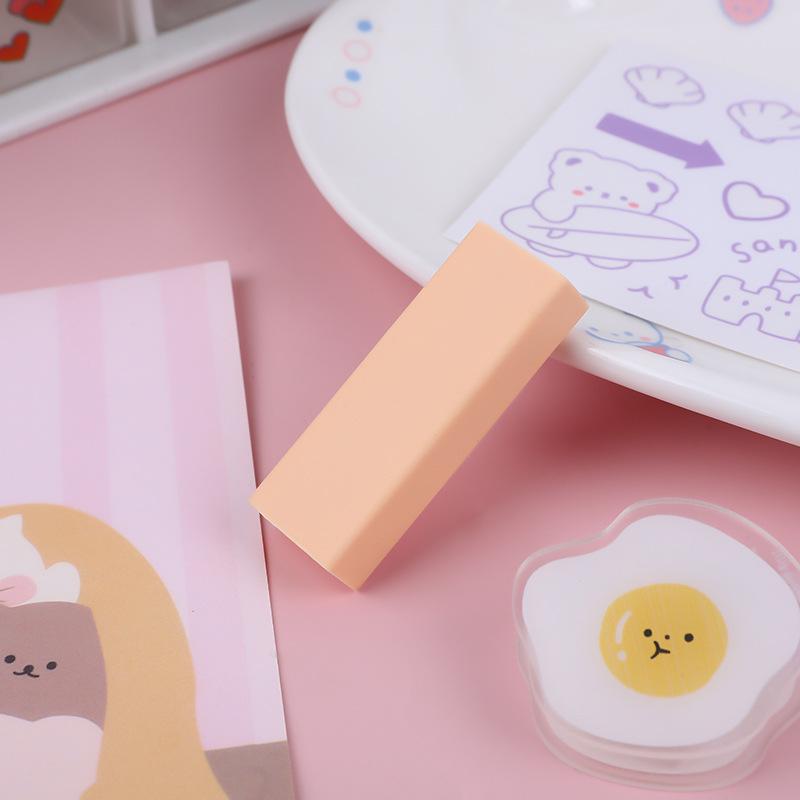 Cream-Colored Retractable Eraser: Push-Pull Design, Low-Dust, No Marks, Ideal for Students
