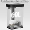 60 L Trash Can with Foot Pedal, Stainless Steel Waste Bin with Soft-Closing Lid, Silver Colored