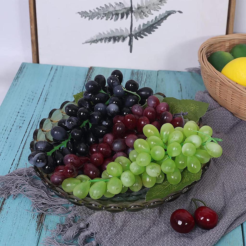 Artificial Grapes Cluster Artificial Fruit Grape Simulated Grape Plastic Bunches Fake Grapes Cluster for Home Decoration
