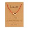 Elegant 12 Constellation Zodiac Sign Black Red Braided Rope Bracelet For Leo Virgo Jewelry