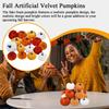 Fall Faux Velvet Pumpkins 16Pcs/set Halloween Foam Pumpkins Ornament For Autumn Fall Thanksgiving Harvest Festival Decoration