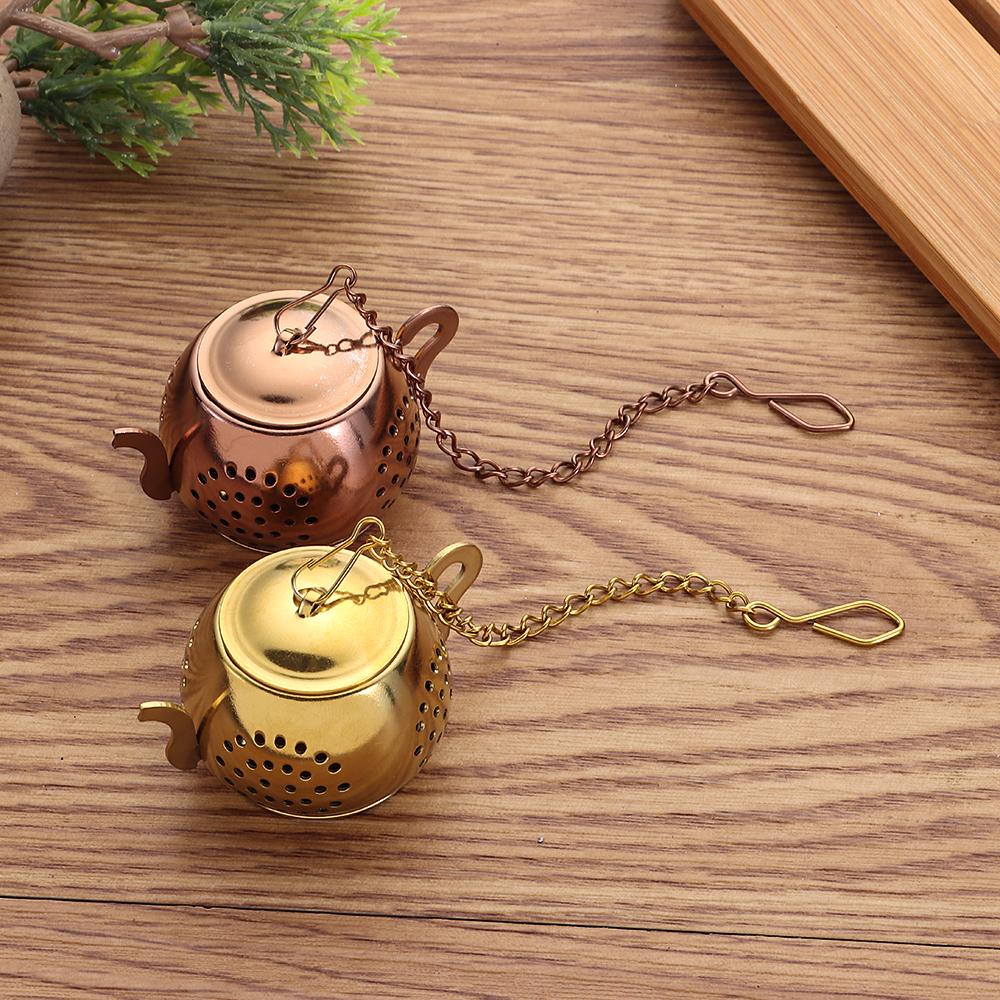 Teapot/Star/Heart Shape Tea Strainer Stainless Steel Tea Infuser with Chain Herbal Spice Filter Diffuser Kitchen Gadget Teaware