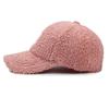 Women Embroidered Letter Hat Lamb Wool Autumn Winter Baseball Cap