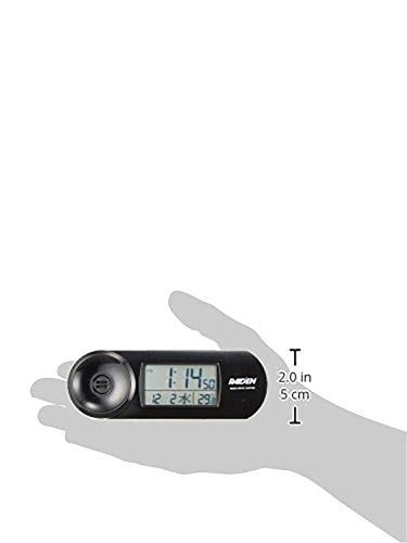 Seiko Clock PYXIS RAIDEN Alarm Clock, Radio-Controlled, Digital, Loud, Black, Dimensions: 5.1 x 14.4 x 4.2 cm, BC407K