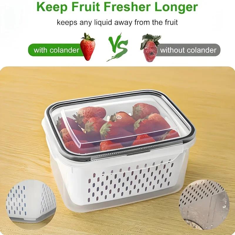 9Pcs/set Household Transparent Plastic Fresh-keeping Box, Kitchen Sealed Drain Sealed Fresh-keeping Box, Storage Box