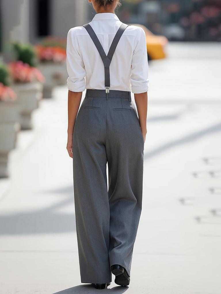 Europäische & Amerikanische Damen-Overalls mit Verstellbaren, Abnehmbaren Trägern und Taschen - Lässige Langhosen für den Arbeitsplatz