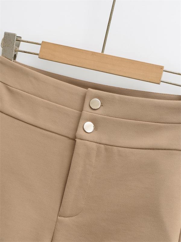 Vintage High-Waisted Slimming Two-Button Shorts for Women - Flattering, Versatile, Elastic Fit