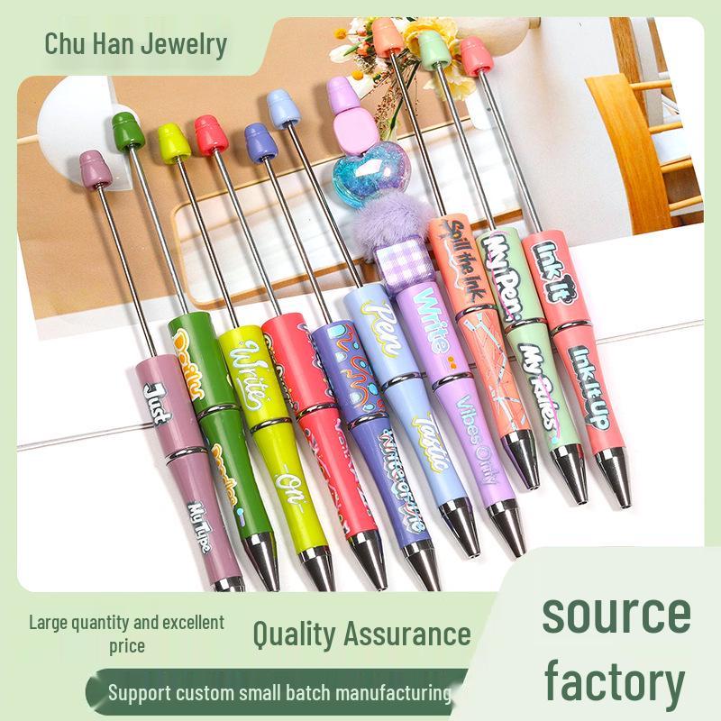 Rotating Acrylic Beaded Pen with Creative UV Printing for Students