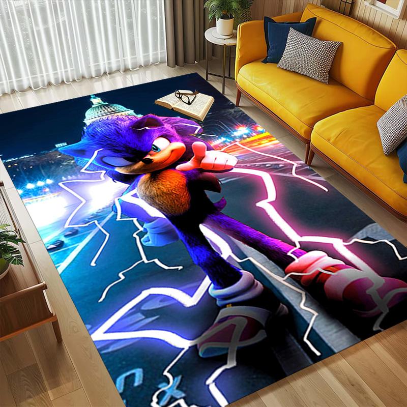 Sonic Living Room Nonslip Area Rug Soft Carpet For Bedroom Game Playroom Sofa Office Home Decor Doormat Christmas Gift C93037