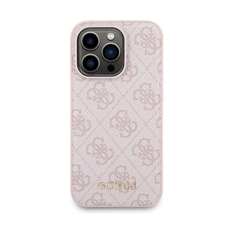 Guess Pack Bundle Magsafe 4G Metal Logo Dorado - Set de Funda + Power Bank 5000mAh Magsafe Iphone 14 Pro (Różowy)