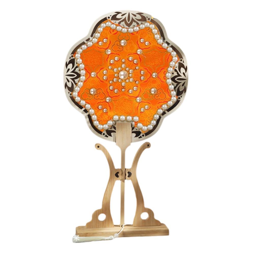 

Vintage Ancient Style Fan Handmade Embroidery Fan Elegant Handheld Fan Dance Performance Style 7
