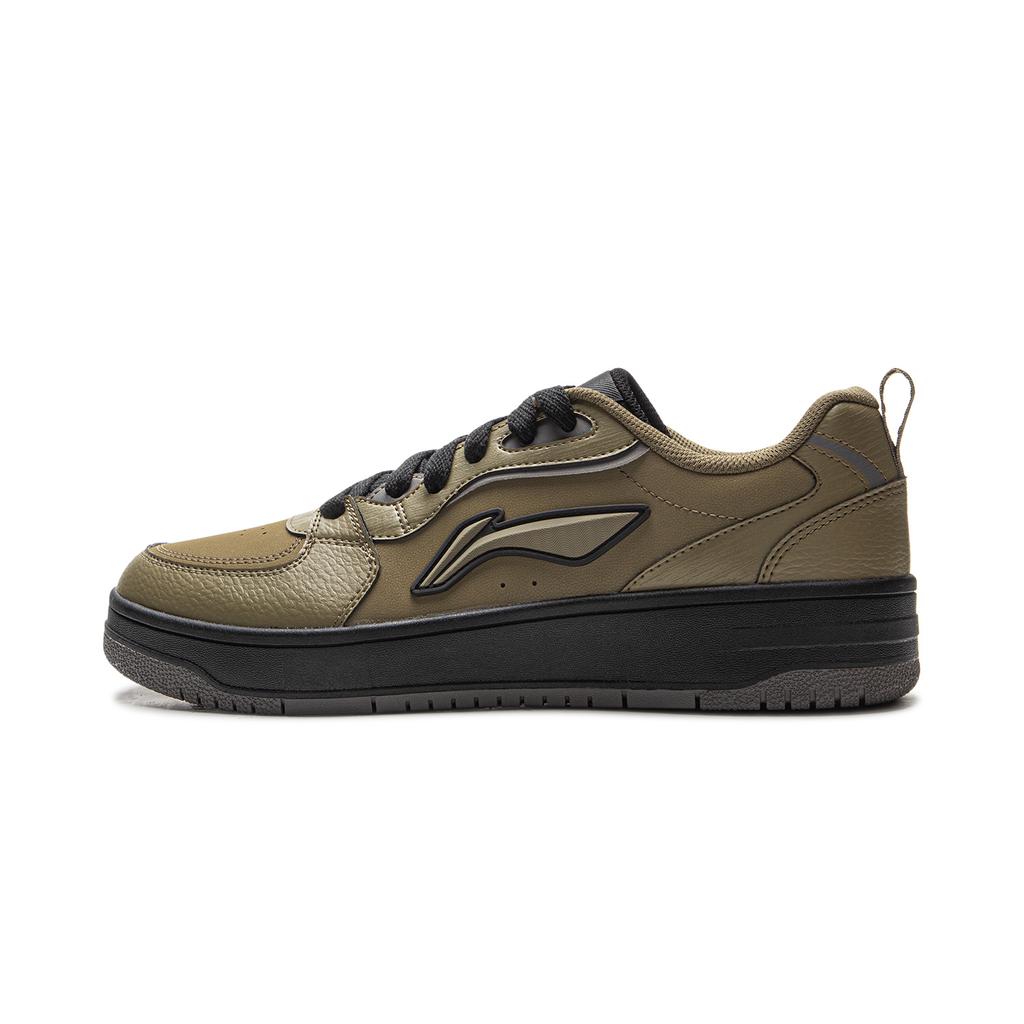 Li Ning Tian Ji Soft Classic Retro Sports Casual Shock Absorption Wear Resistant Low Top Skate Shoes Men Sneakers Sour-Bean-Green AGCV341-2