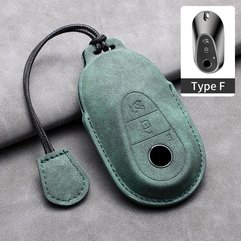 

Leather Car Key Case Cover Fob for Mercedes Benz A C E S G Class GLC CLE CLA W177 W205 W213 W222 X167 AMG Keychain Accessories