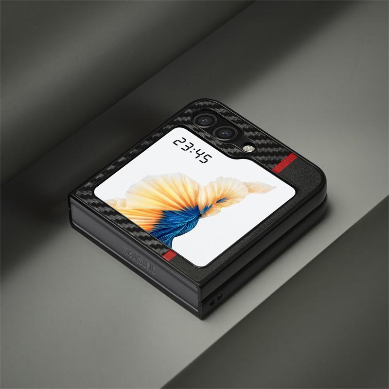 For Samsung Z Flip 6 Ultra thin Carbon Fiber Leather Case For Samsung Z Flip 5 4 3 Z Fold 6 5 4 3 5G Case