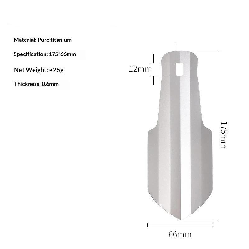 Titanium Serrated Soil Extraction Shovel Multi-Functional Camping Tool Outdoor Ultralight Lightweight Portable Shovel With Clip