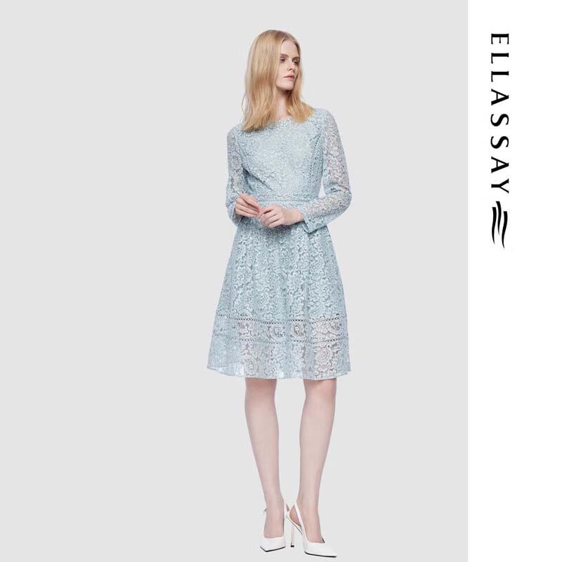 ELLASSAY Women's Sequin Lace Hollow-out Mini Dress