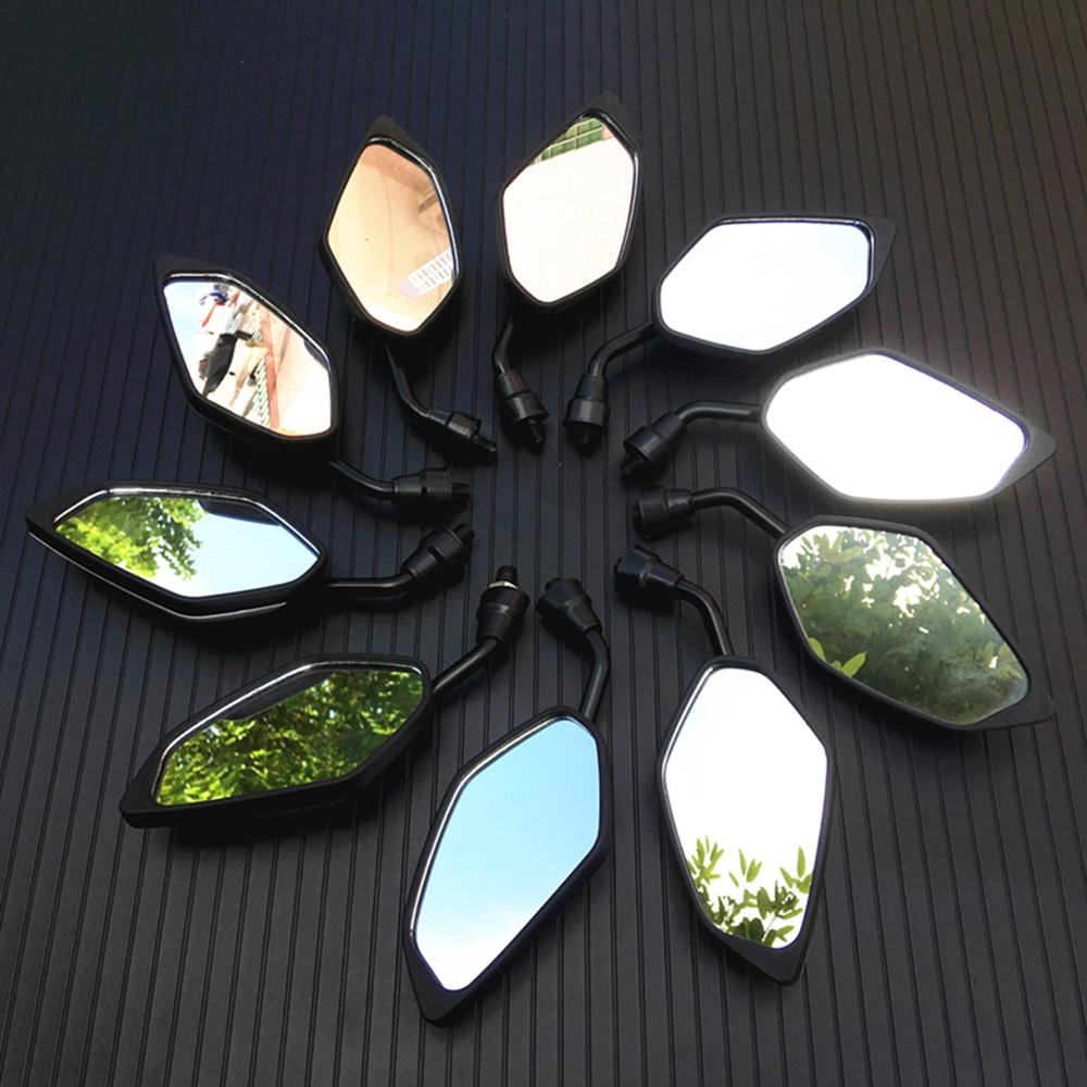 2Pcs/Pair Motorcycle Mirror Scooter E-Bike Rearview Mirrors Electrombile Back Side Convex Mirror 10mm Carbon Fiber