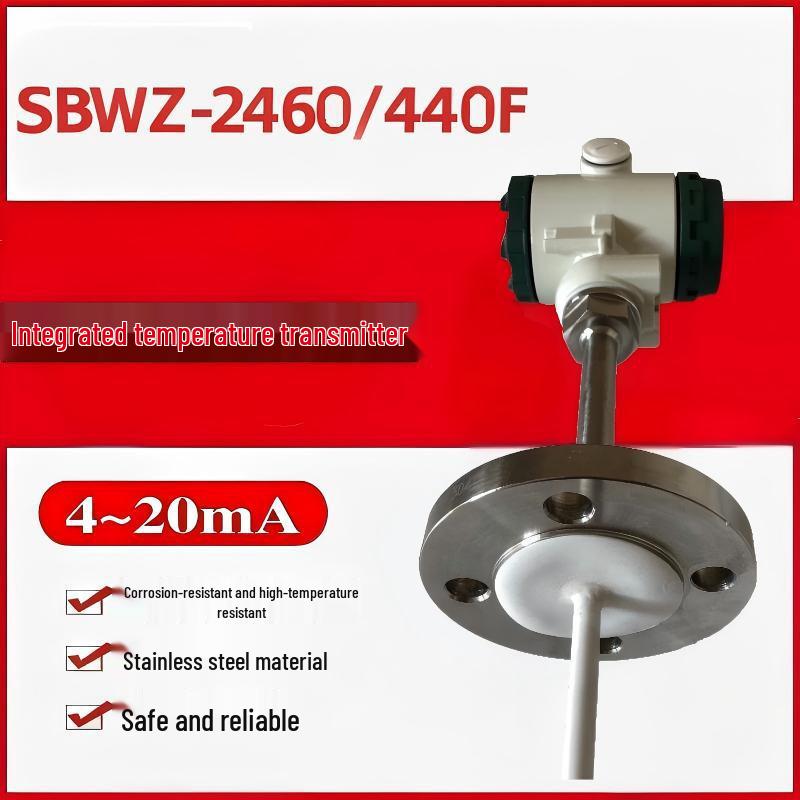 SBWZ-2460/440F Digital Display Anti-Corrosion PT100 PTFE Thermocouple Flange Temperature Transmitter