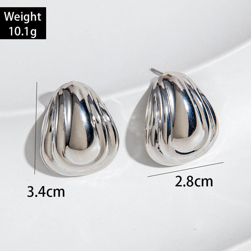 Figure-eight Twist Large Water Drop Iron Earrings Design Sense Geometric Square Twist Earrings Earrings
