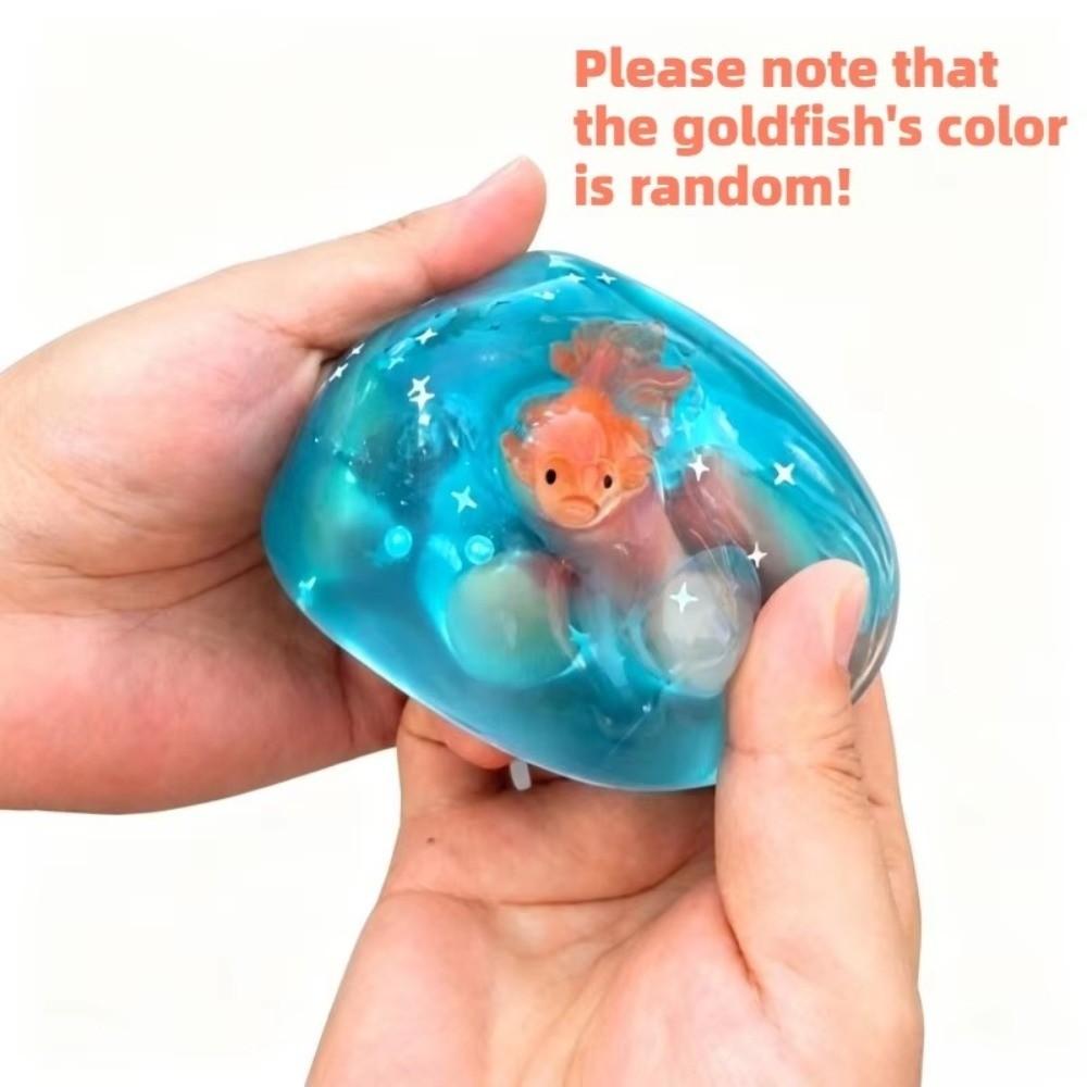 Slow Rebound Goldfish Ball Fidget Toy Transparent Goldfish Ball Squeeze Toy For Adults