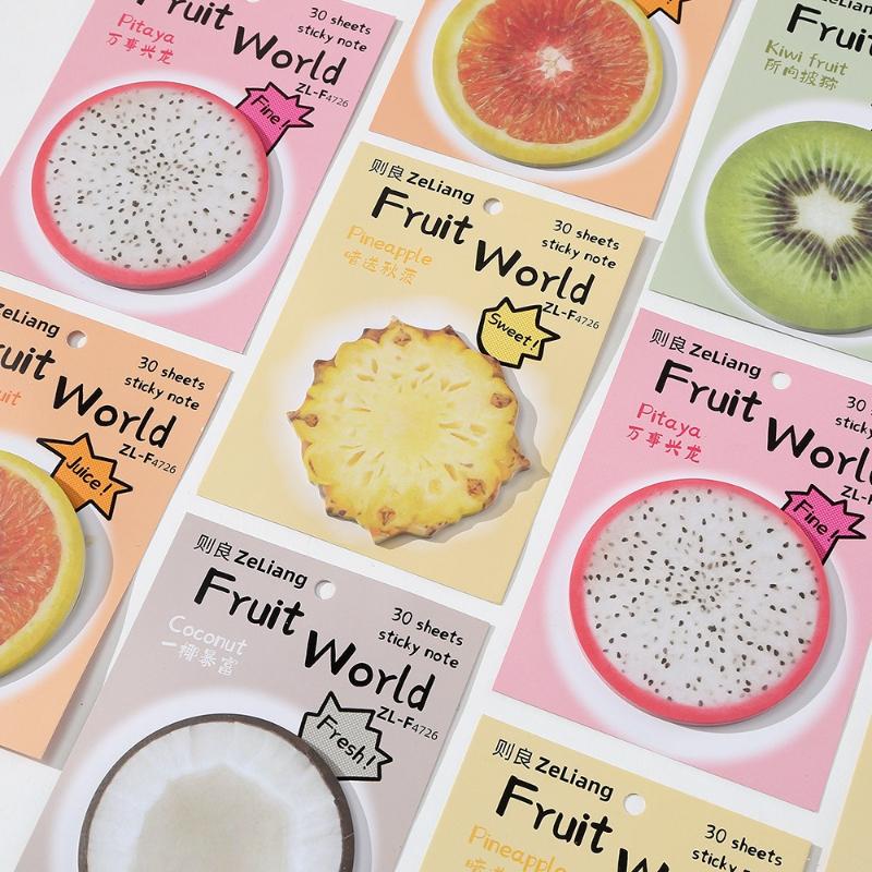 Office School Supplies Special Shaped Customized Note Memo Pads Fruit World Cute Creative Note Paper Kawai Stationary Lovely