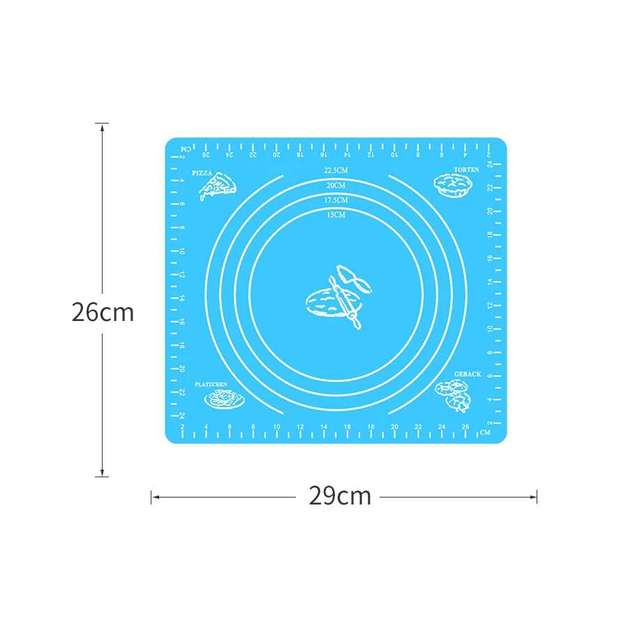 Multicolor Silicone Baking Mat Baking Sheet Pizza Dough Mat Soft Rolling Pastry Board Cutting Fondant Cake Dough Pad Bakeware