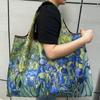Chic Oil Painting Design Reusable Tote Bag - Durable, Foldable & Washable Nylon Shopping Bag With Large Capacity