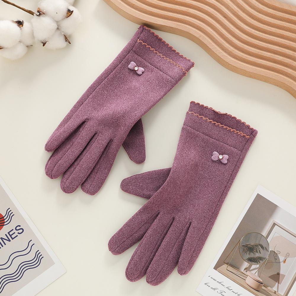 Women's Windproof Touchscreen Rabbit Fur Gloves for Cycling