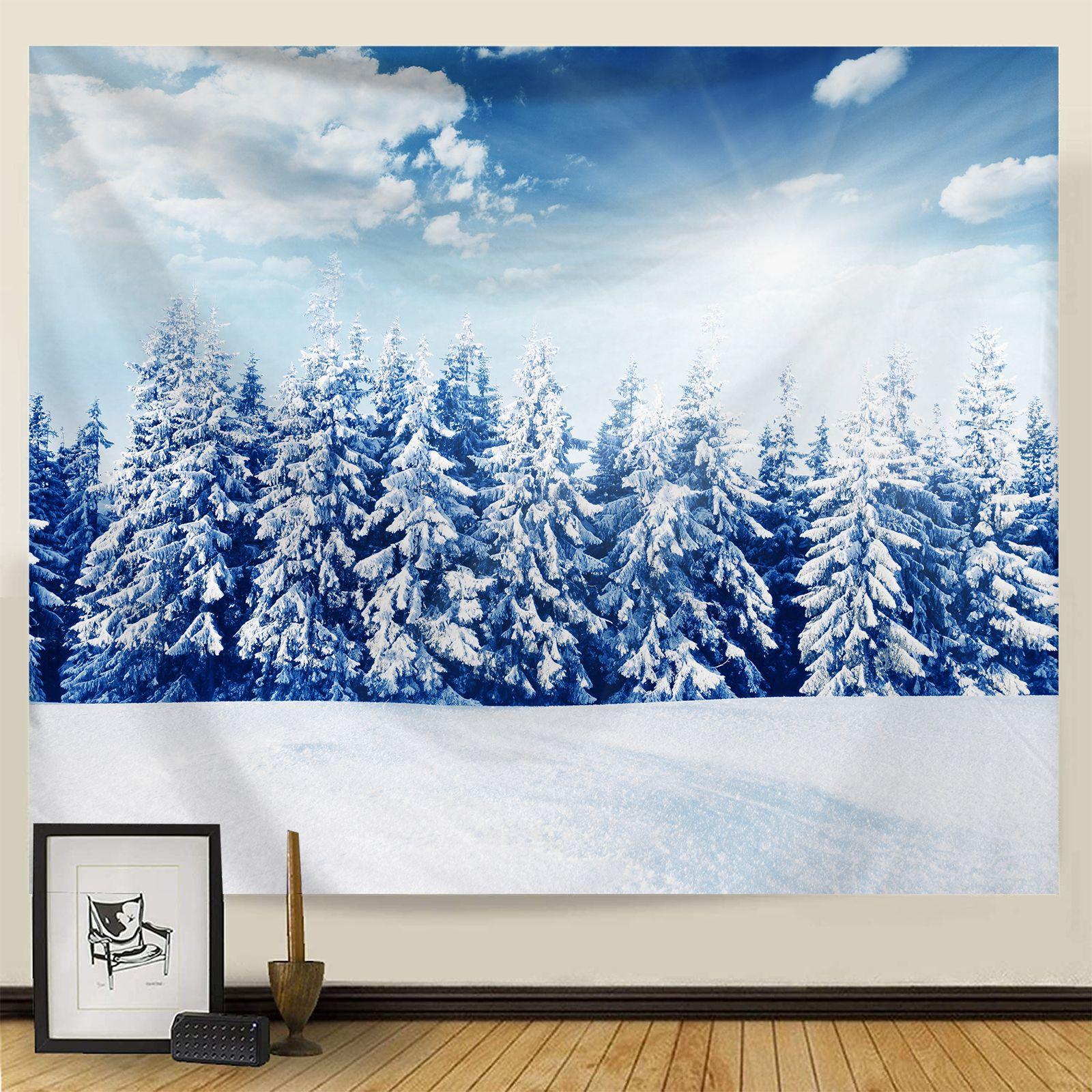 

Гобелен Рождественская снежная сцена серии фон висит ткань дома гостиная спальня прикроватный настенный гобелен 100x75cm