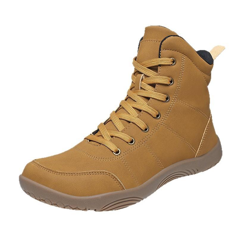 22 autumn and winter new high-top outdoor casual shoes wide head large size shoes hiking shoes leather face