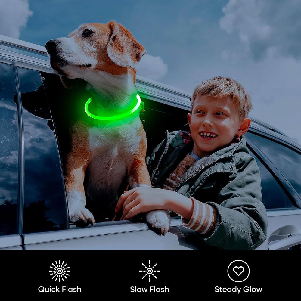 70cm USB Rechargeable LED Dog Collar for Small Medium Large Dogs