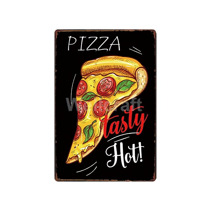 [ WellCraft ] Fast Food Hot Dog Ice Cream Pizza Coffee Metal Sign Wall Plate Pub Bar Vintage Painting Personality Decor LT-1723