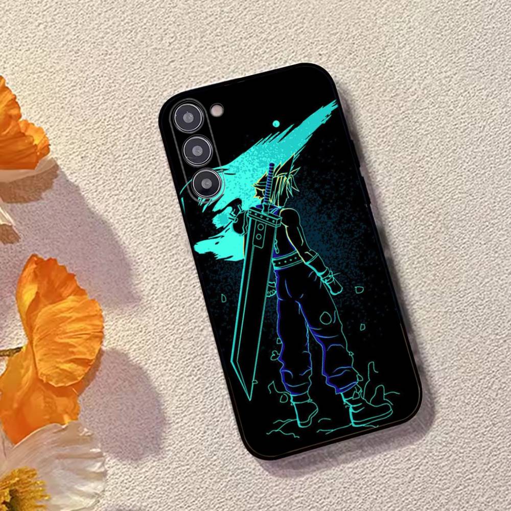 F-FINAL F-FANTASY Cloud Strife Phone Case For Samsung Galaxy A73,A72,A71,A70,A53,A52,A51,Others Soft Black Cover