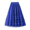 Cake Mesh Patchwork Skirt for Women Elastic High Waist Elegant Stylish Long Skirt Madam's Breathable Lightweight Loose Skirt Work Vacation Party Skirt